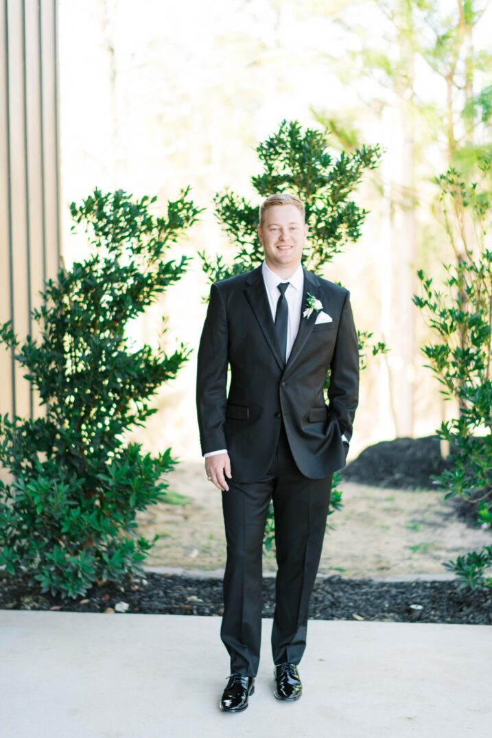 groom at The Luminaire in Conroe, Texas