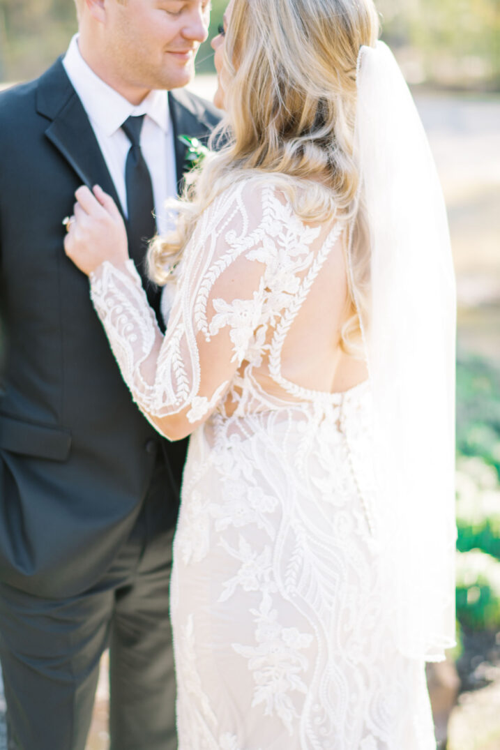 intricate lace detail wedding dress