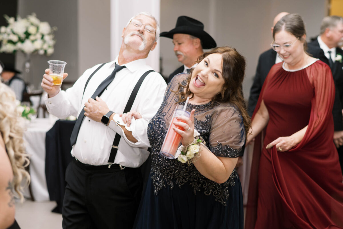 fun reception photo at a Houston winter wedding