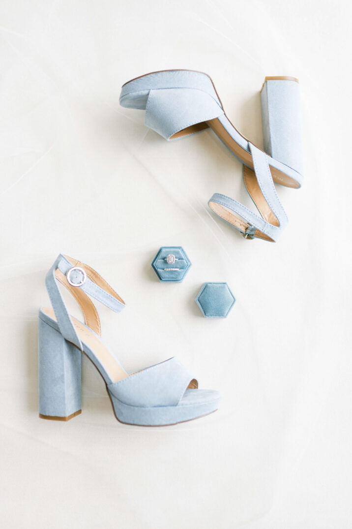 blue Houston modern wedding light blue velvet heel