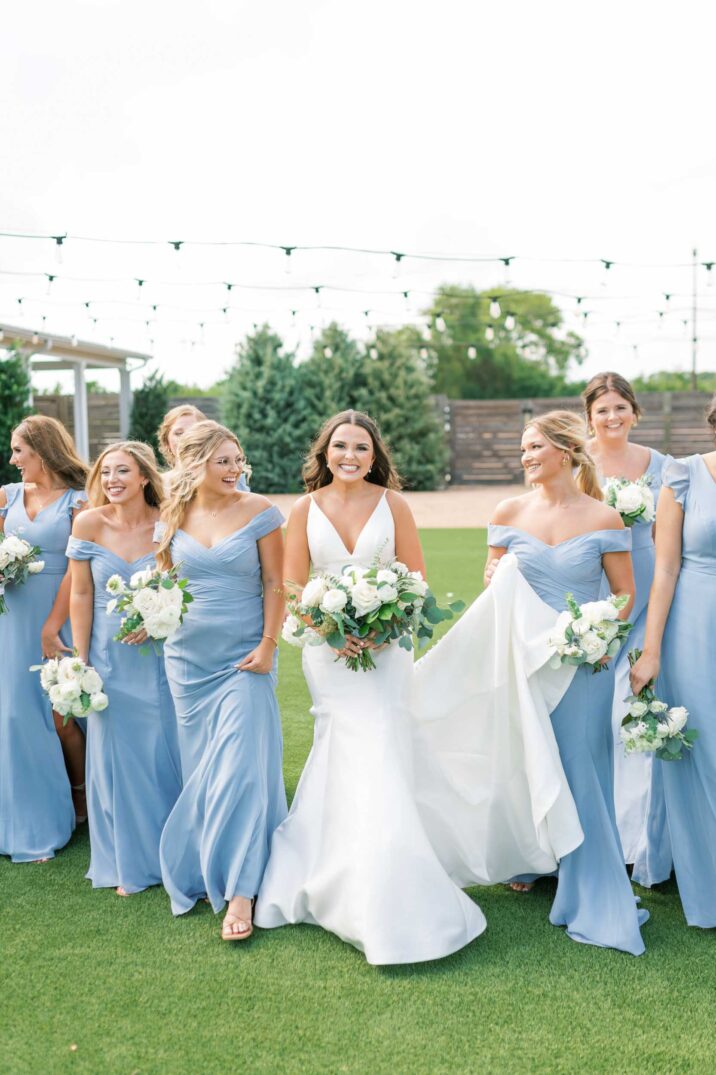 light blue bridesmaid dresses for blue Houston modern wedding