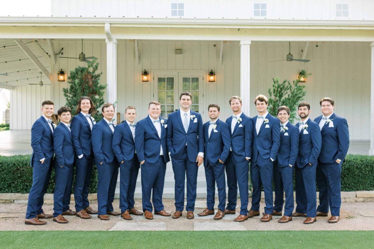 blue Houston modern wedding groomsmen