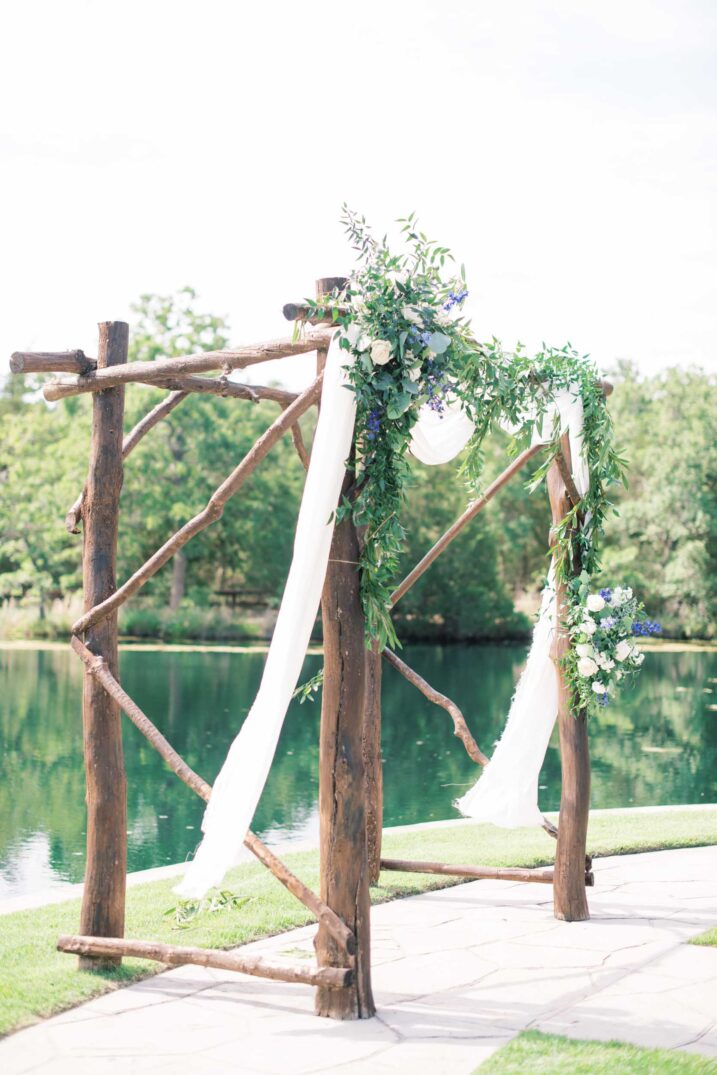 texas spring outdoor wedding altar