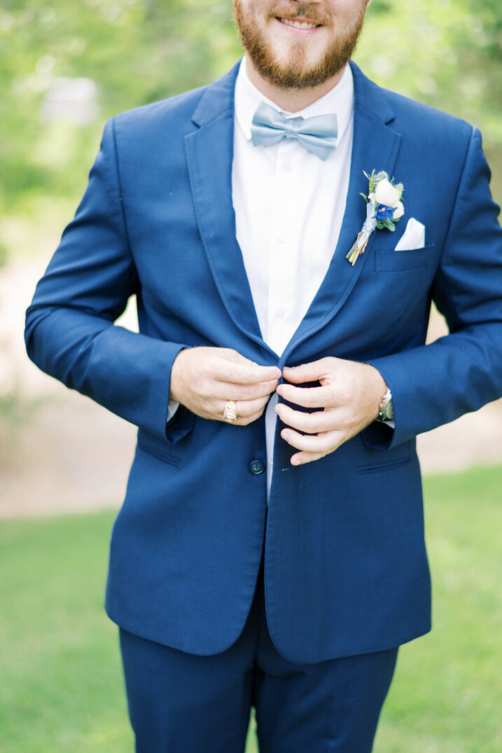 groom all blue suit