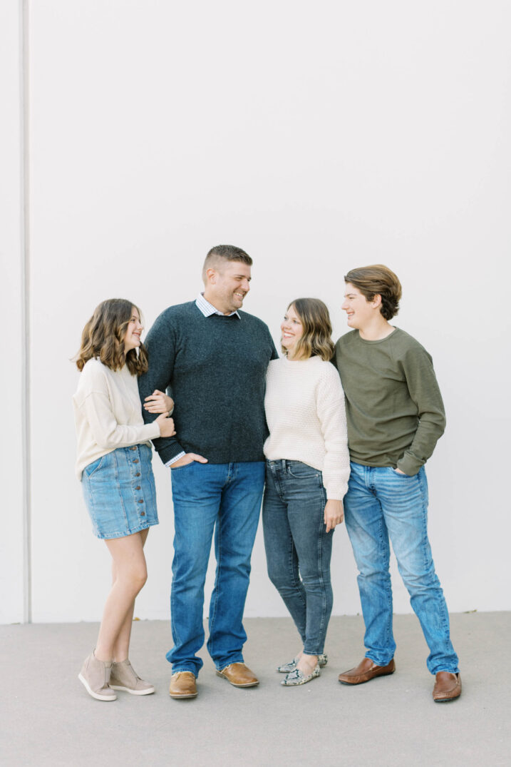 college station family photos outdoor white background