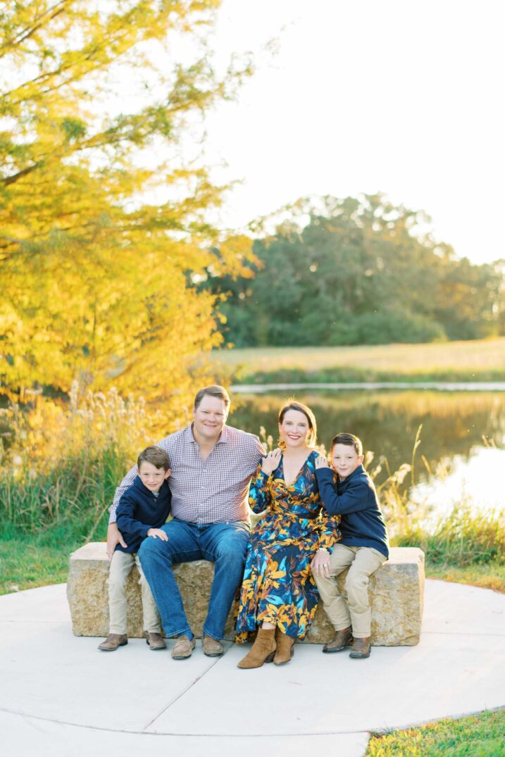 fall leaves family portraits texas sitting
