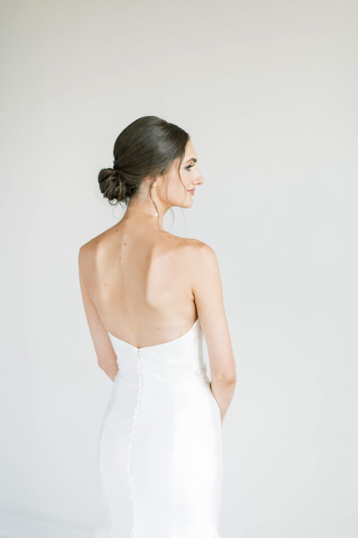 beautiful open back minimalistic wedding dress