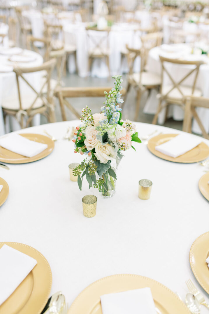 blue farmhouse wedding Houston reception table