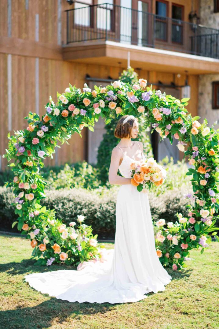 circular flower archway featured in Brides of Houston Editorial