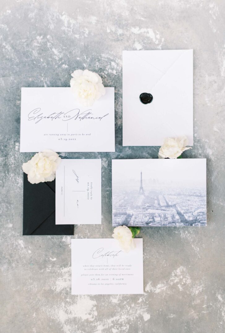 invitation suite for Paris, France Wedding 
