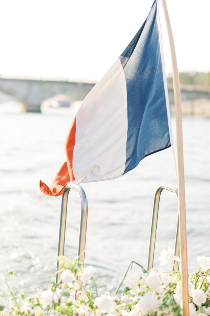 French flag by the Seine River
