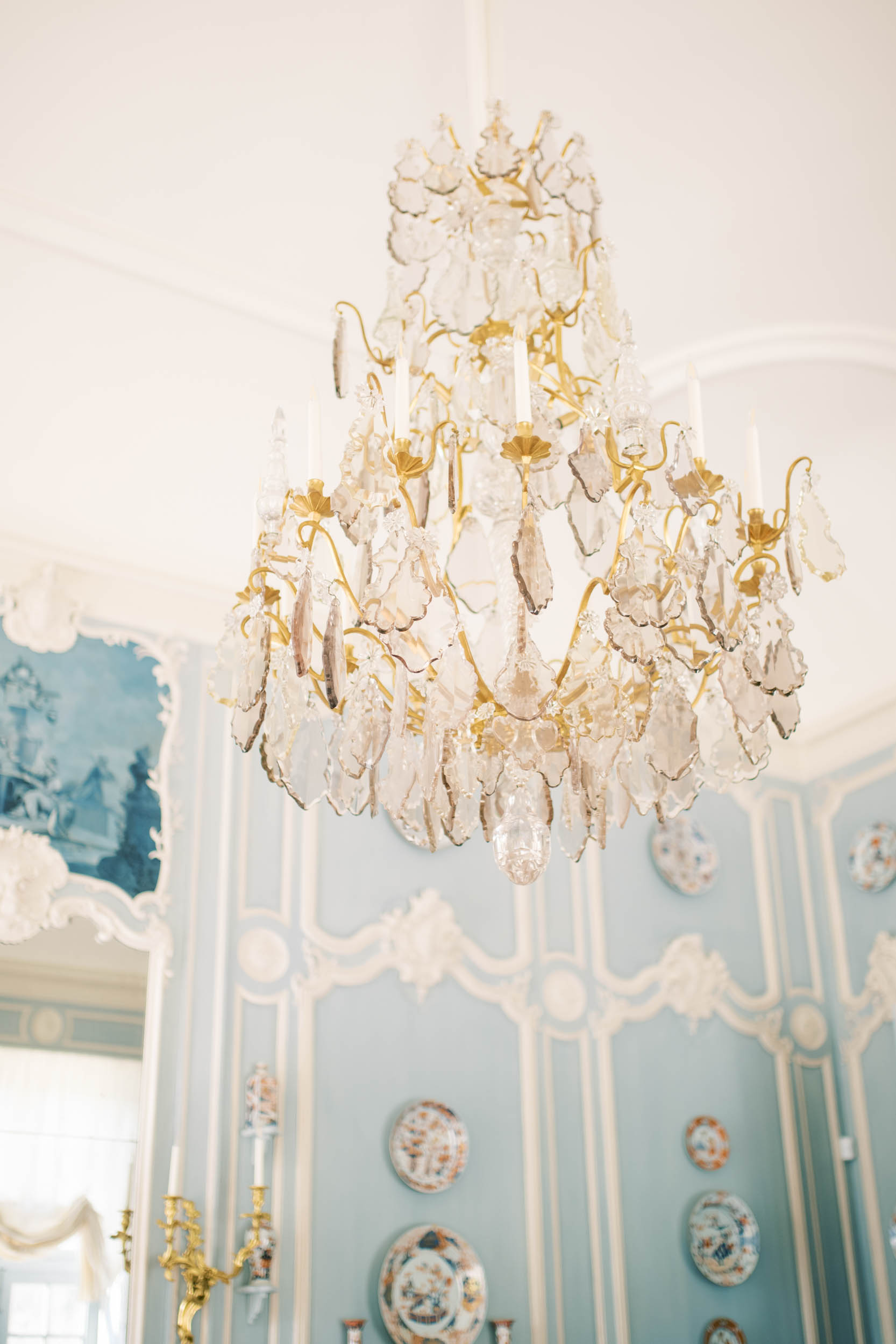 chandelier inside a Parisian chateau