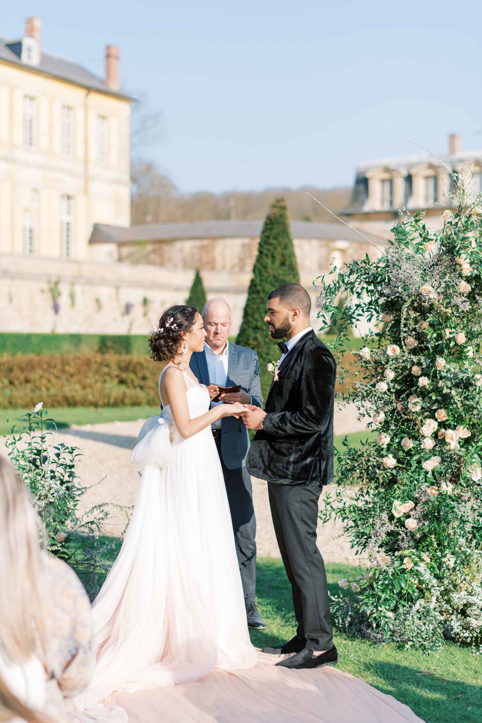 Paris chateau wedding ceremony