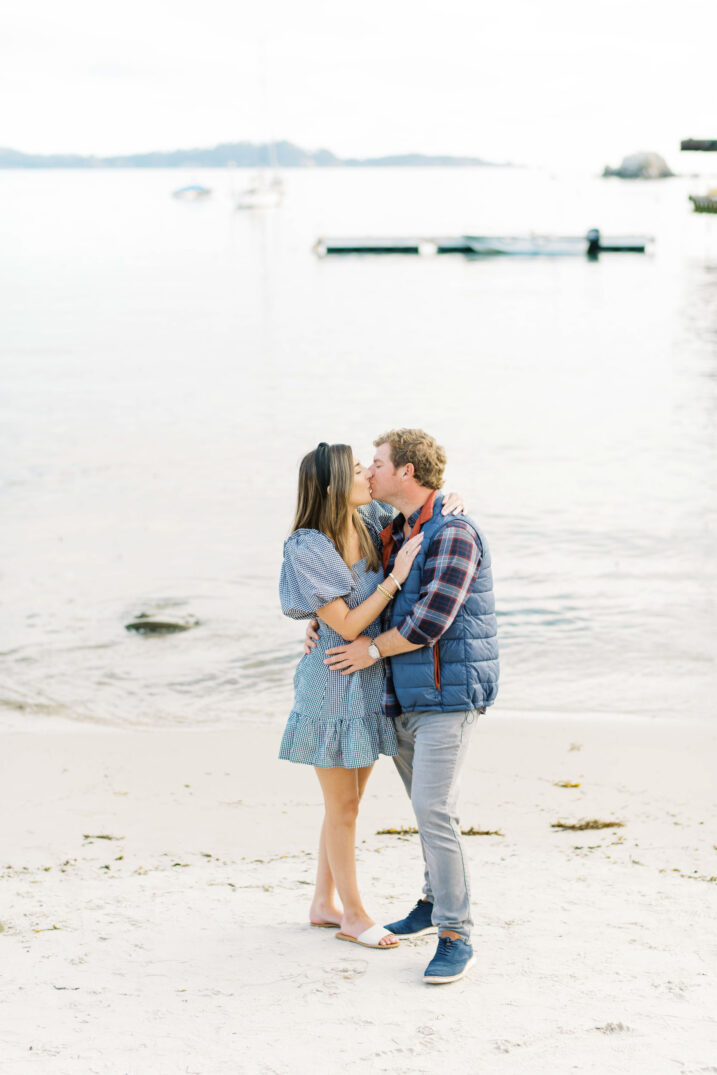 newly engaged couple at Pebble Beach, California