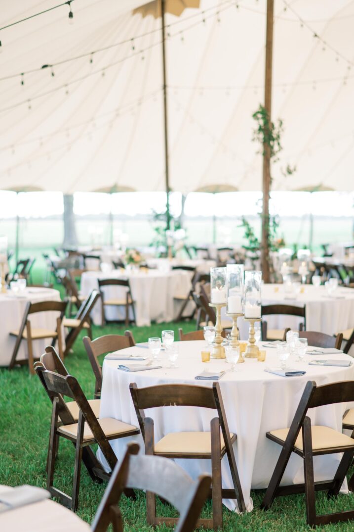 tent reception table settings