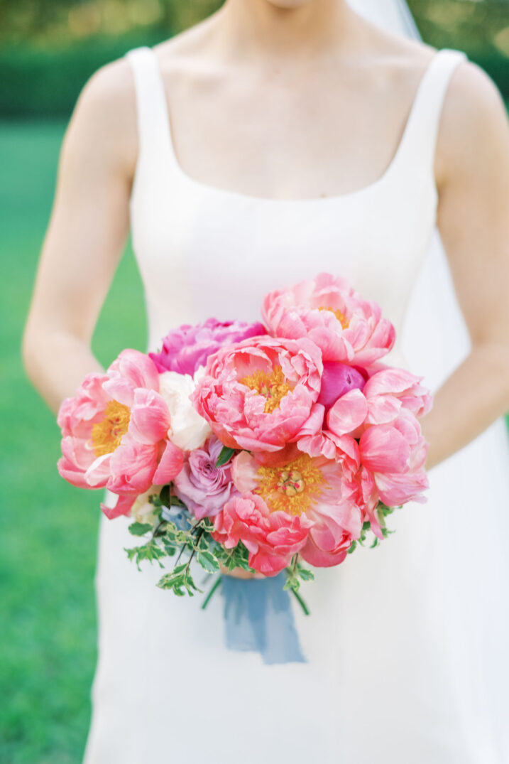 texas hill country luxury wedding pink blue arrangement