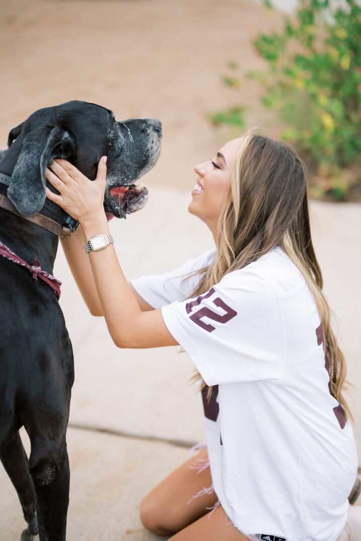 chic senior Texas A&M pictures with dog