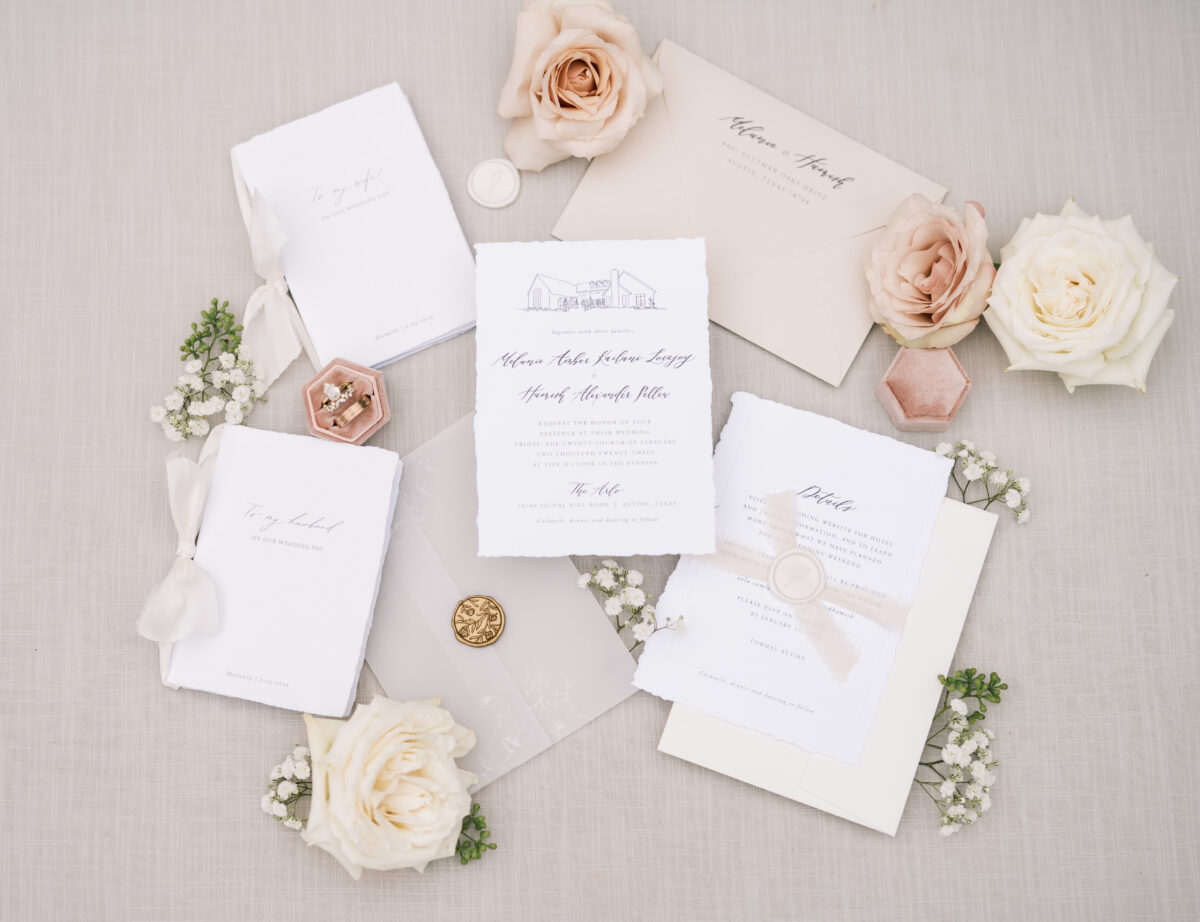 spring wedding invitation suite