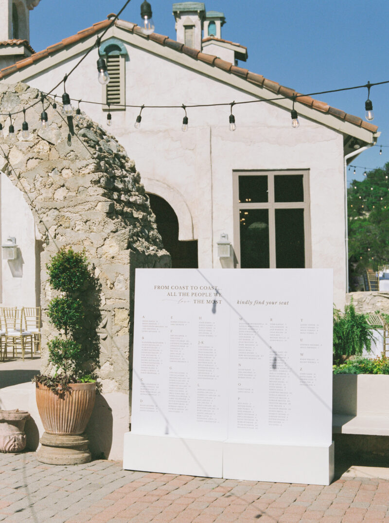 aesthetic Italian inspired wedding on film outside venue
