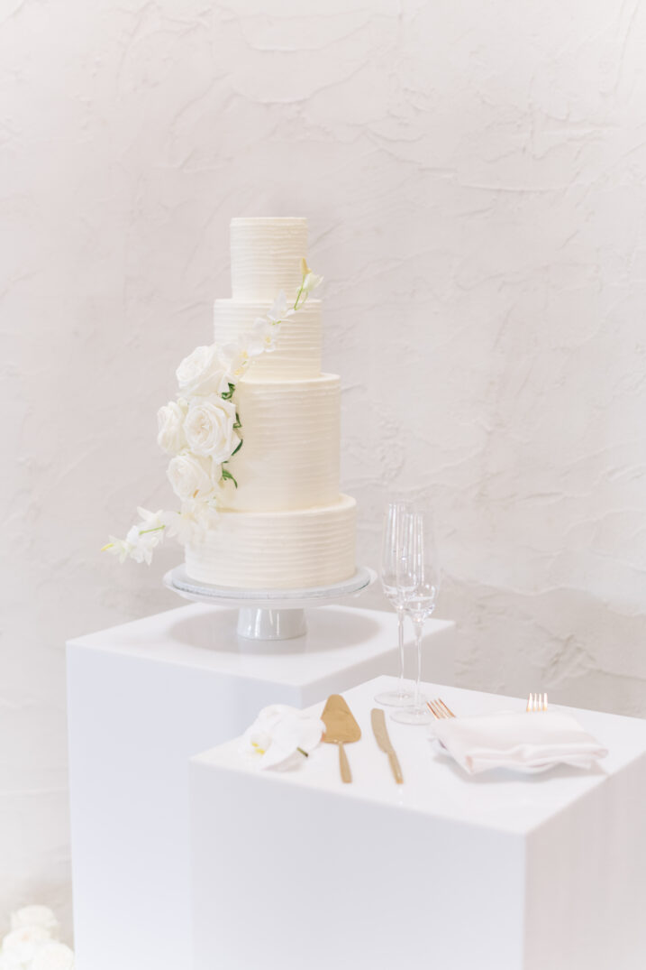 white floral wedding cake details Italian inspired wedding style 
