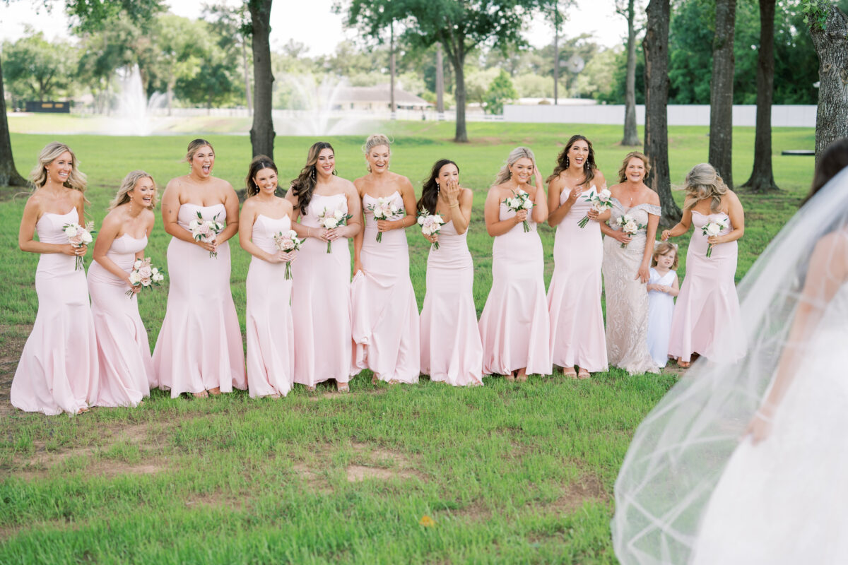 dress reveal to bridesmaids