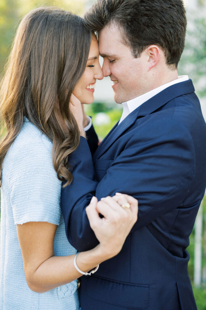 engaged couple close up