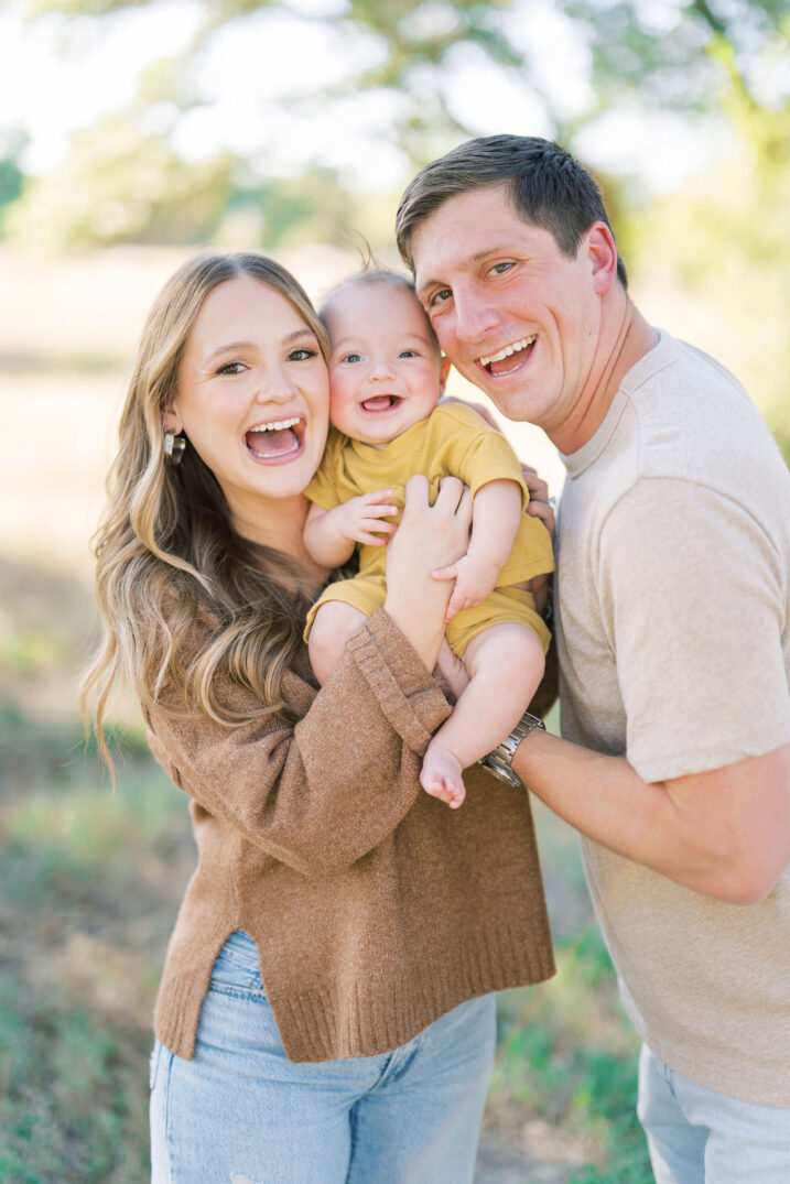 young family smiling